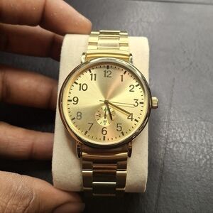 Shabazz Gold Tone Classic Round Face Watch